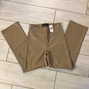 LAUNDRY by Shelli Segal Los Angeles sz XS Caramel faux leather pants